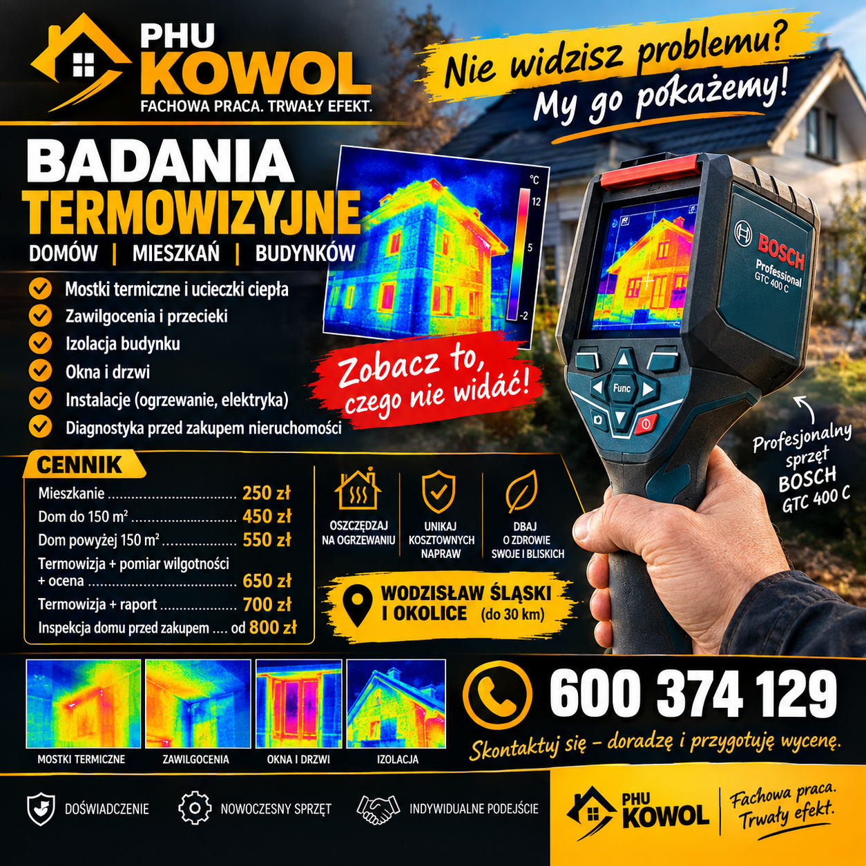 Reklama badań termowizyjnych PHU KOWOL